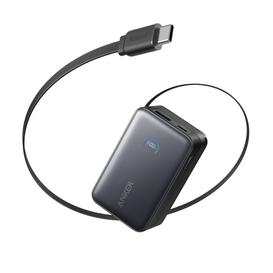 Anker Nano 10,000mAh 45W Power Bank with Built-In Retractable USB-C Cable