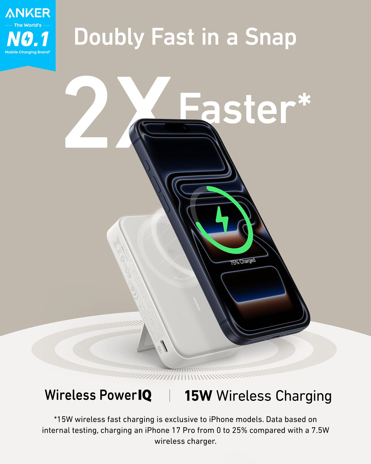 Anker MagGo 10,000mAh Wireless Power Bank Qi2 Certified