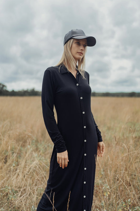 Black Button Down Dress