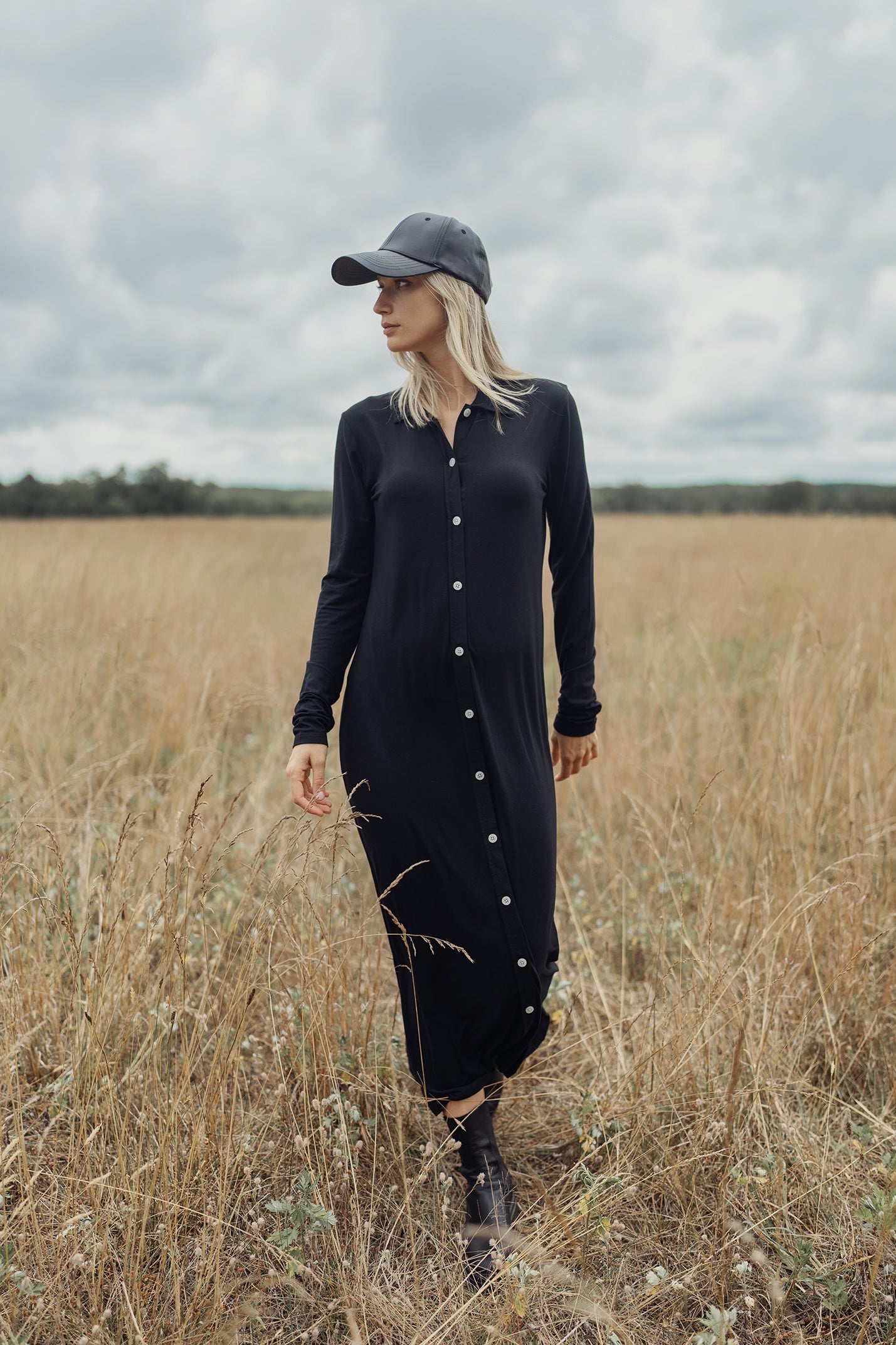 Black Button Down Dress