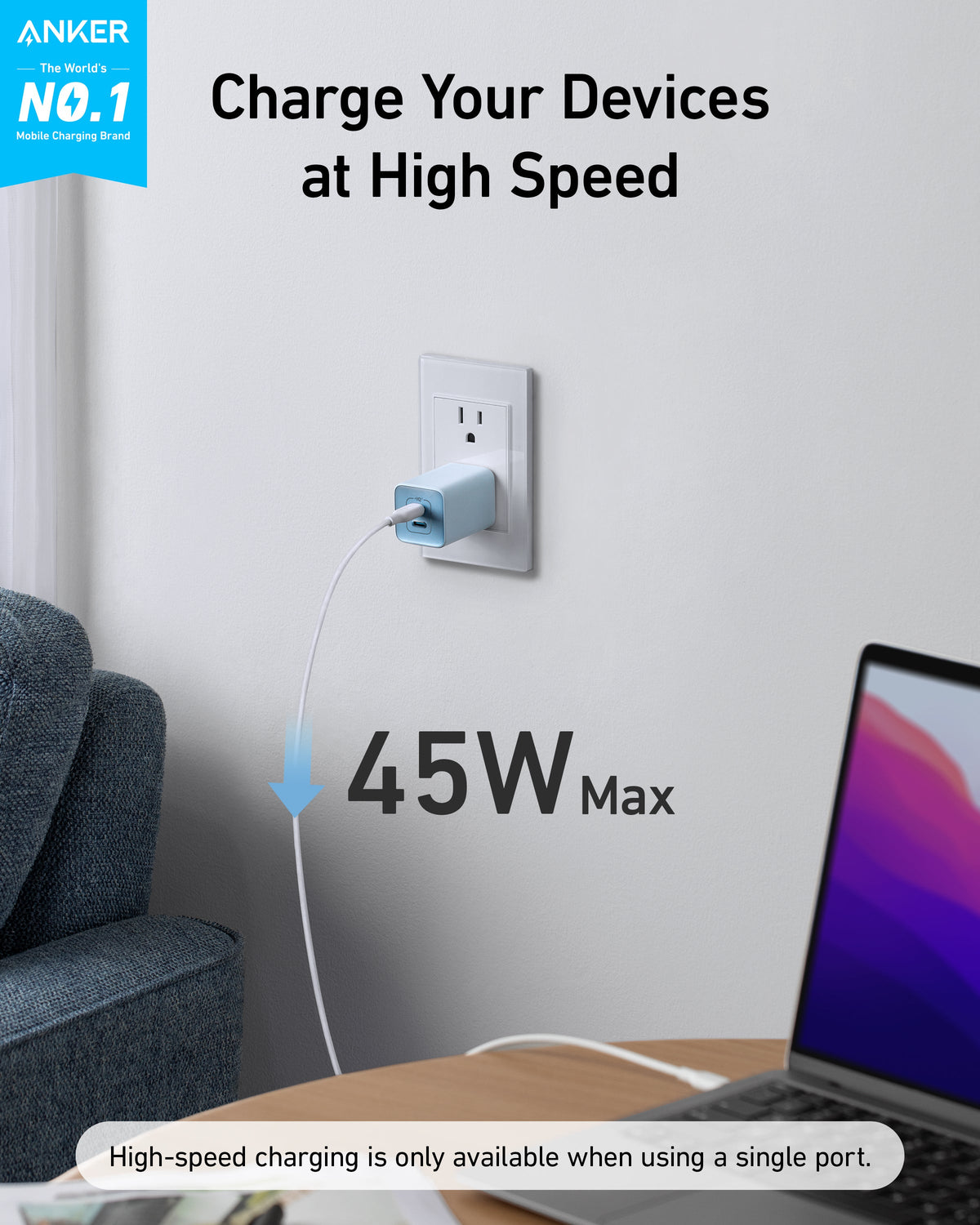 Anker 47W Fast USB-C Charger 523 Nano 3