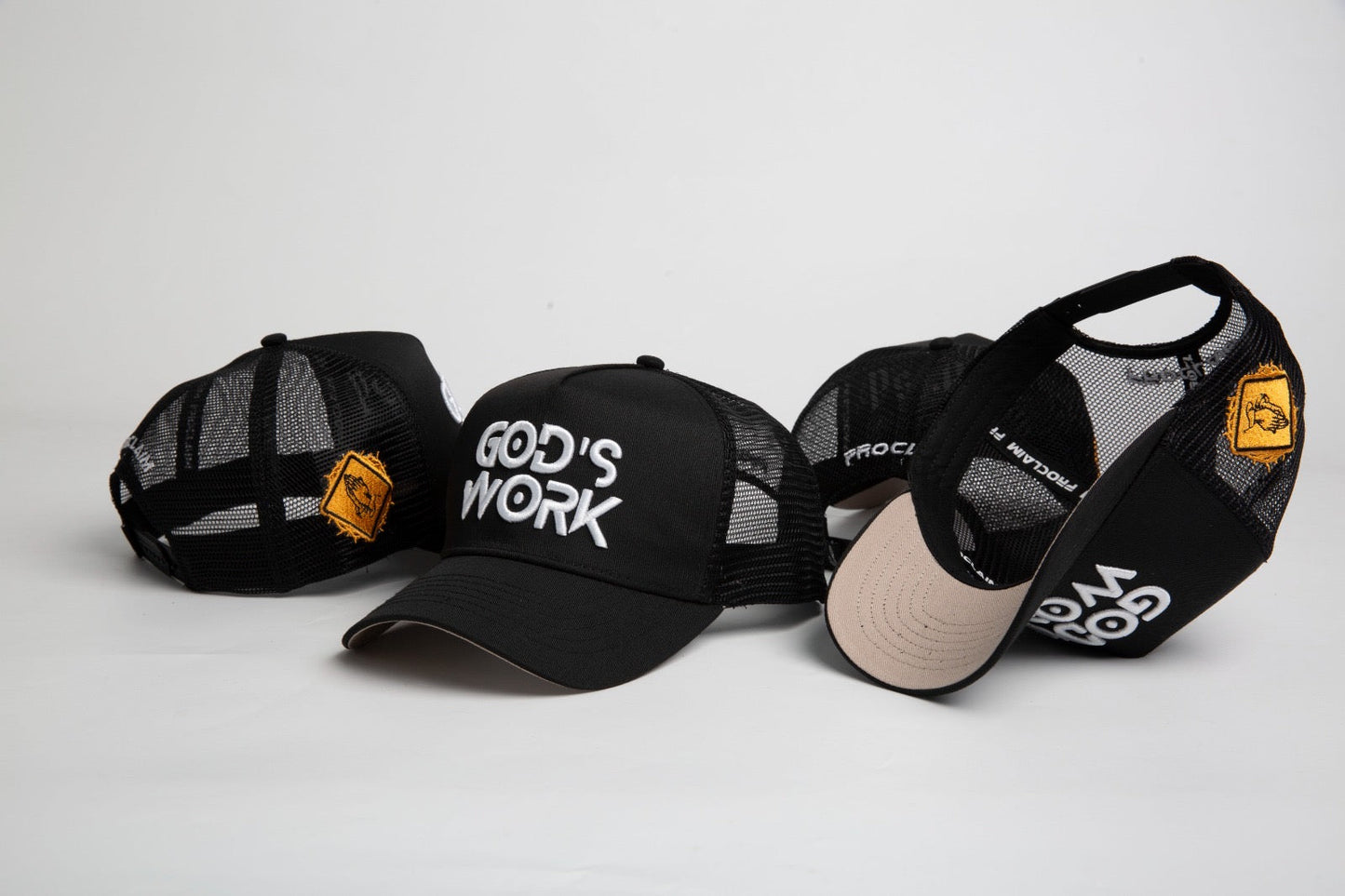 Black Mesh Snap-back Adjustable 5-Panel Cap God’s Work Signature Series