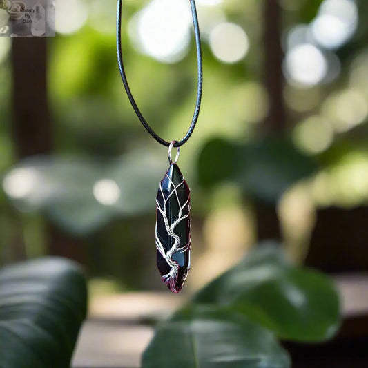 Onyx Tree of Life Necklace Jewelry by Beauty by Dani