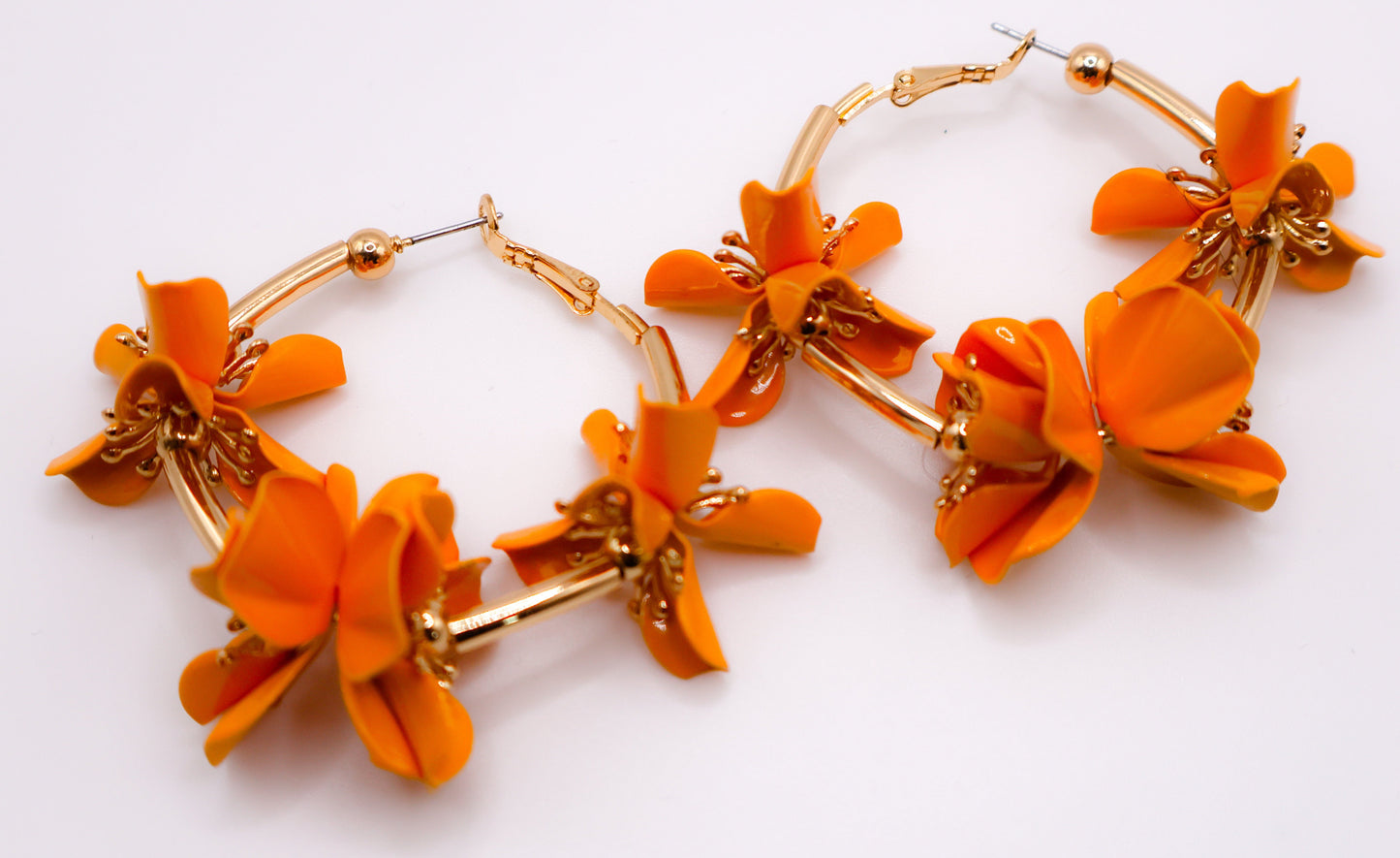 Sunny Blossom Gold Flower Hoop Earrings Le Réussi®