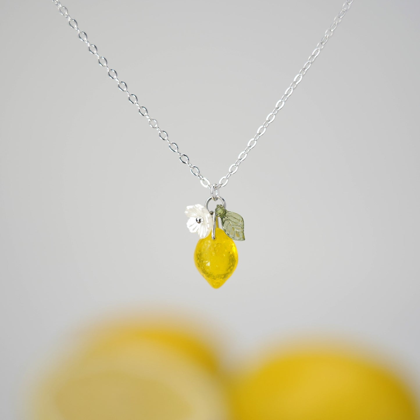 Custom Lemon 14K Gold/925 Silver Plated Citrus Fruit Necklace