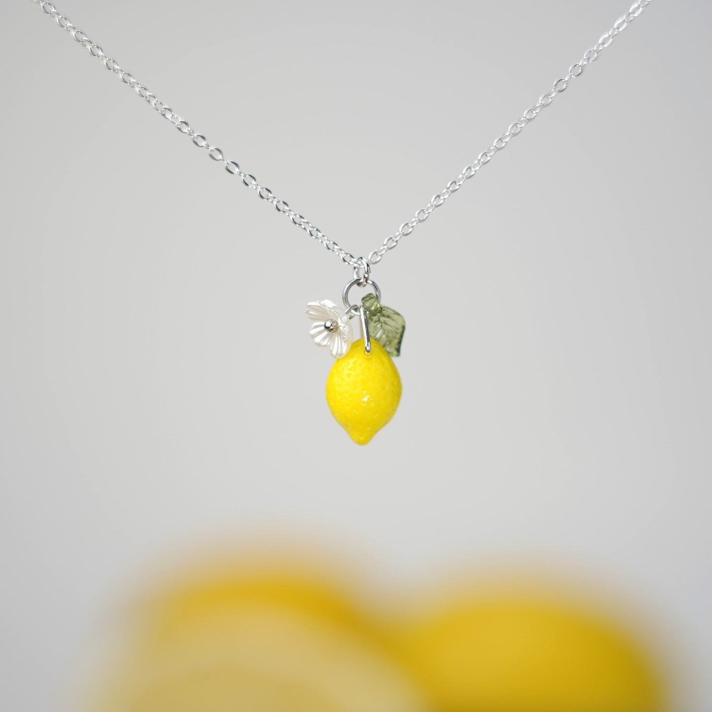Custom Lemon 14K Gold/925 Silver Plated Citrus Fruit Necklace