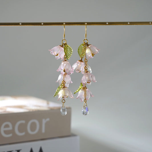 Luxury Lily of the Valley Dangle Earrings 925 Silver