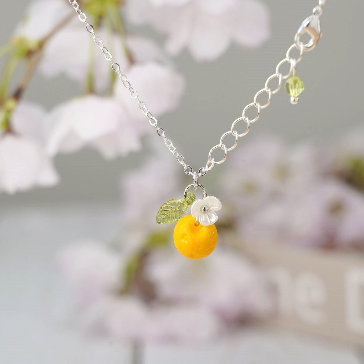 Custom Gold Orange Fruit Necklace 14K Gold Plated 925 Silver Plated Rain Designs
