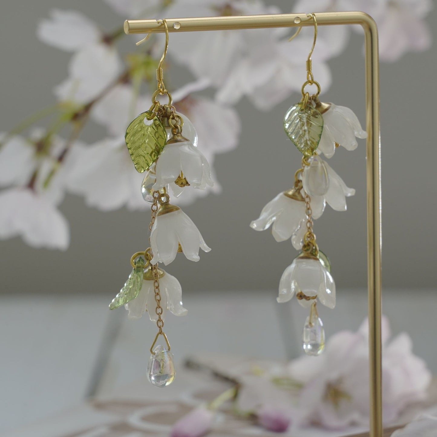 Luxury Lily of the Valley Dangle Earrings 925 Silver