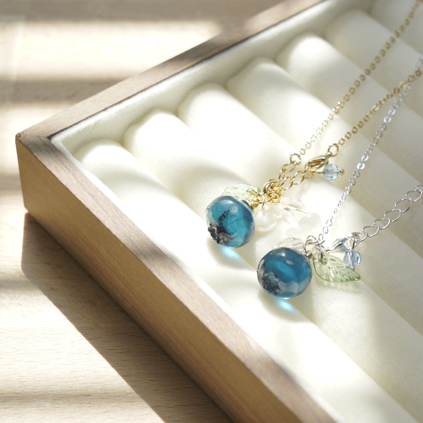 Custom Blueberry Resin Art Fruit Necklace Handmade with Hypoallergenic Chain