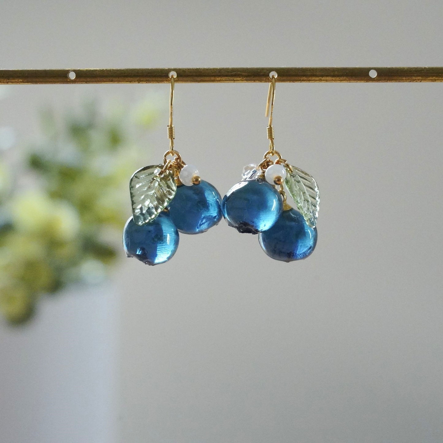 Blueberry Resin Art Earrings Small Wildberry Fruit Handmade