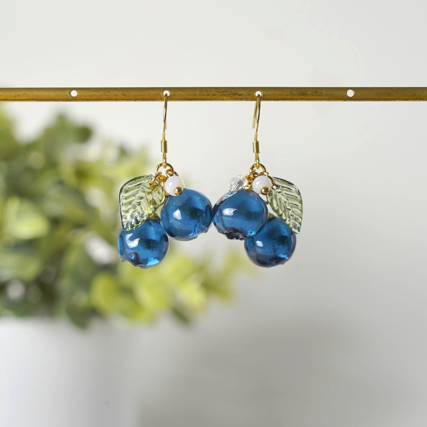 Blueberry Resin Art Earrings Small Wildberry Fruit Handmade