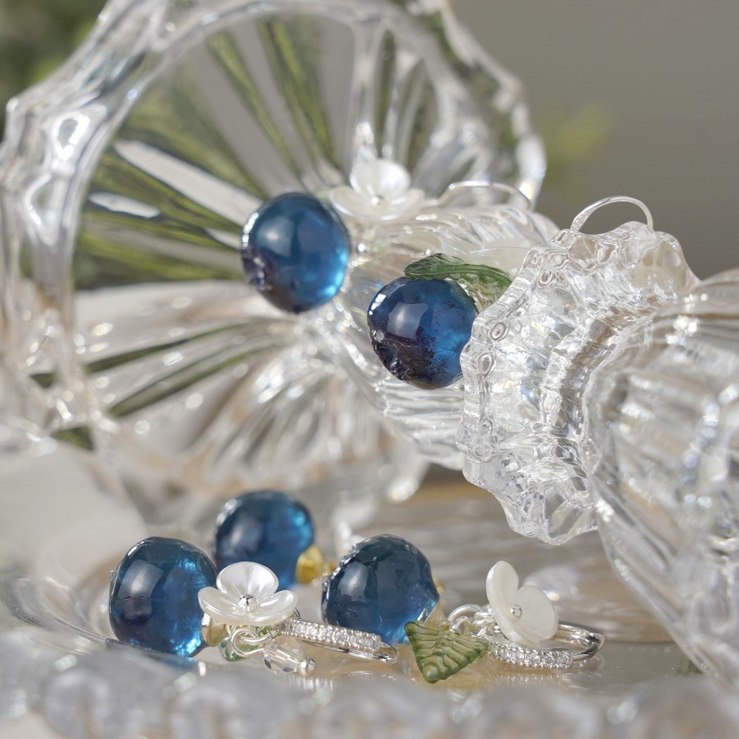 Blueberry Handmade Resin Earrings 925 Sterling Silver
