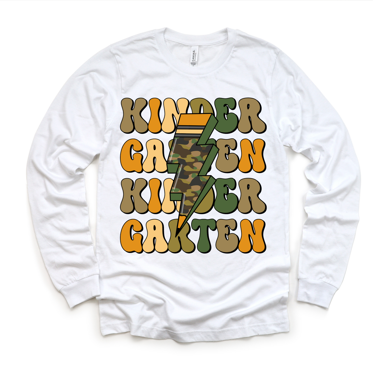 Kindergarten Camo Lighting Bolt Shirt - Back To School Tee