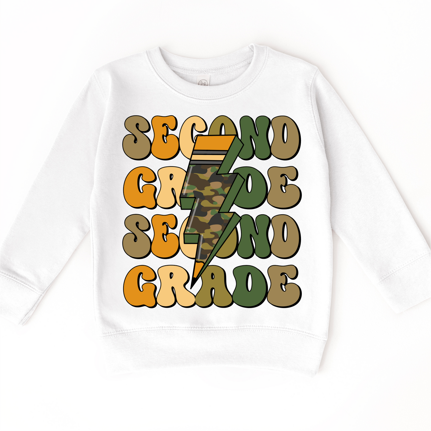 Second Grade Camo Lightning Bolt Shirt Back To School Tee Madi Moosh