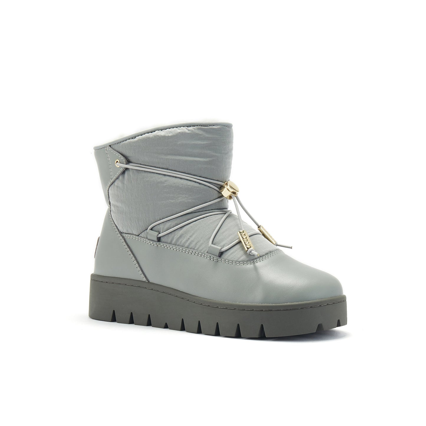 Ice Gray Sheepskin Fur Lined Snow Boot Ankle Height ADELINE