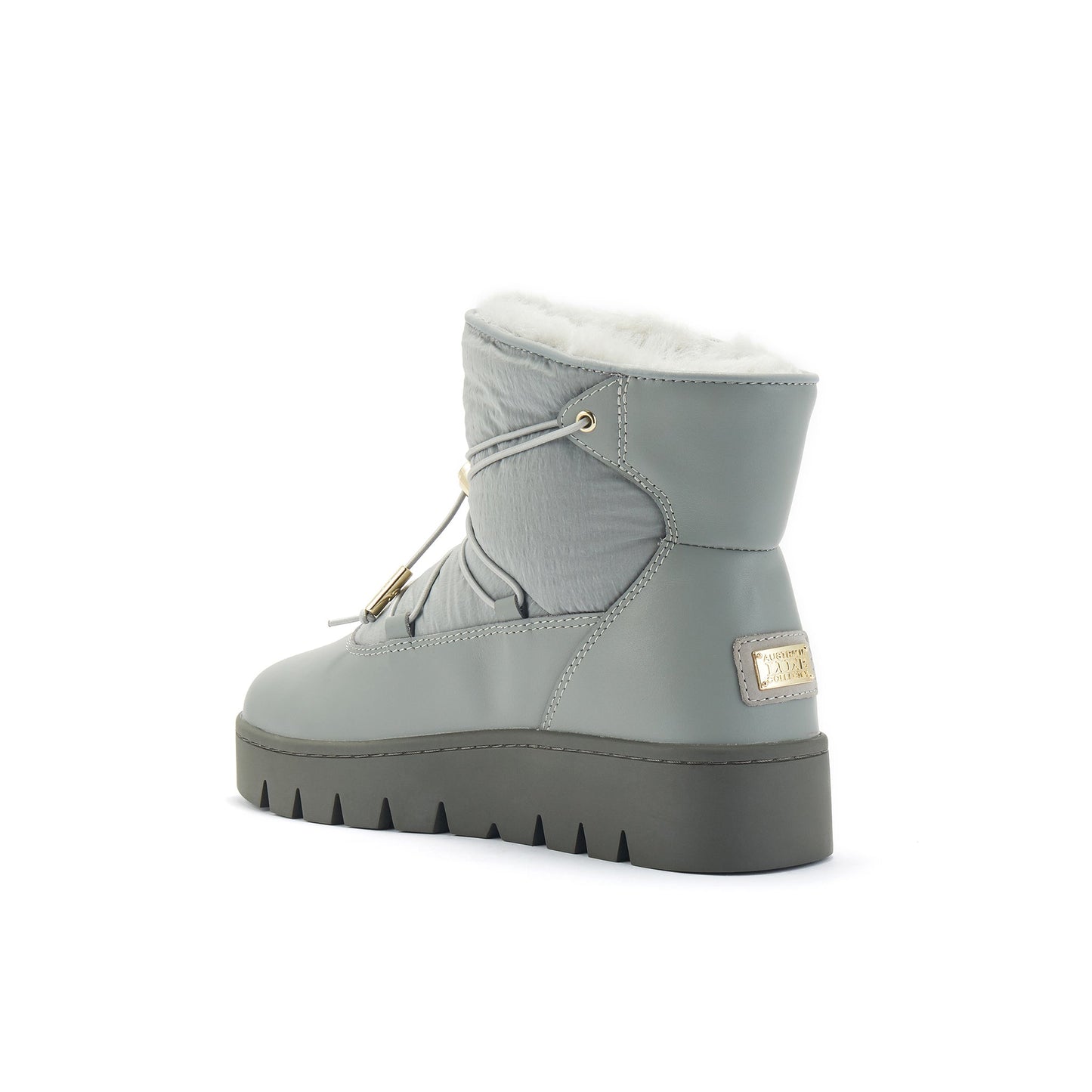 Ice Gray Sheepskin Fur Lined Snow Boot Ankle Height ADELINE