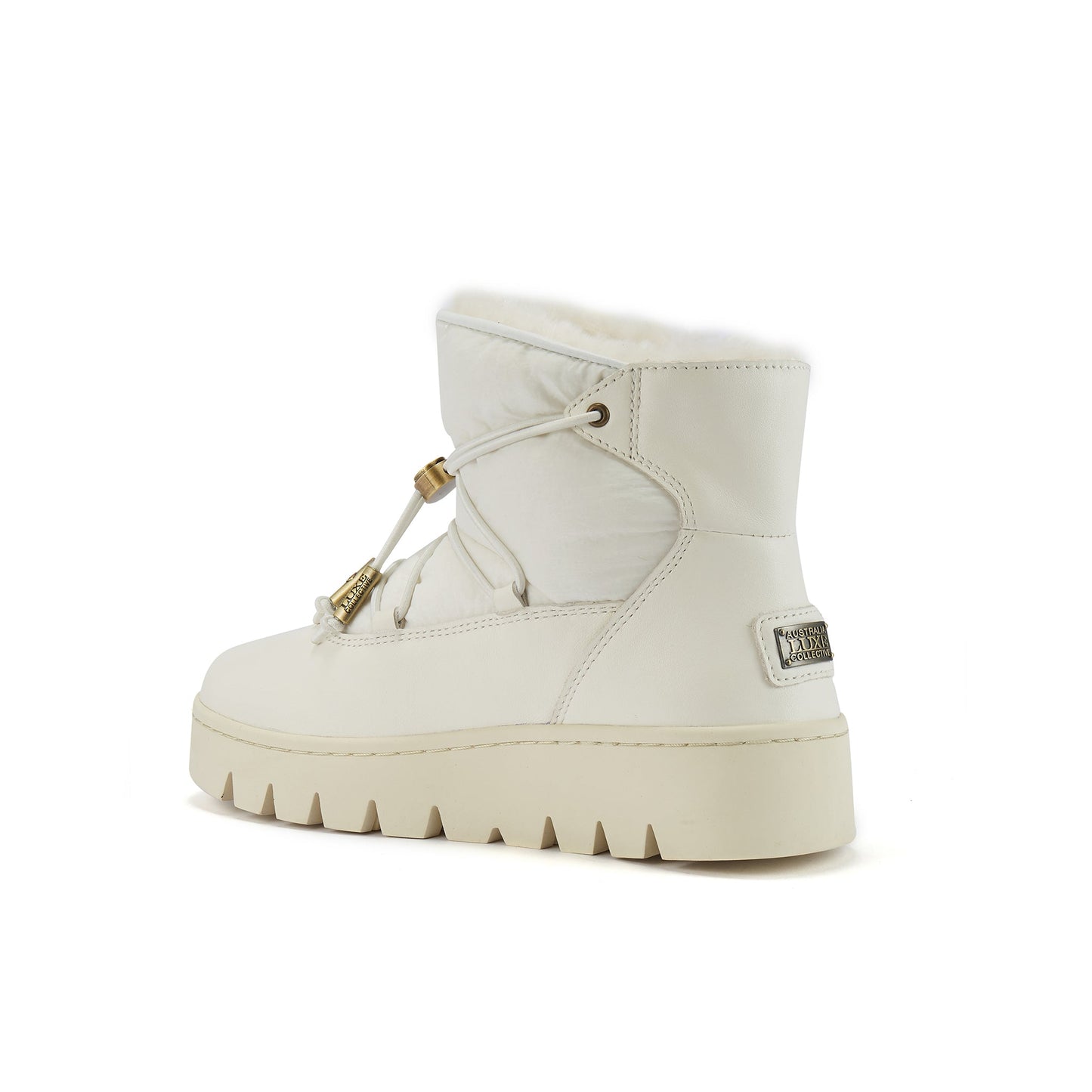 Ankle Height Sheepskin Fur Lined Snow Boot Adeline Pale