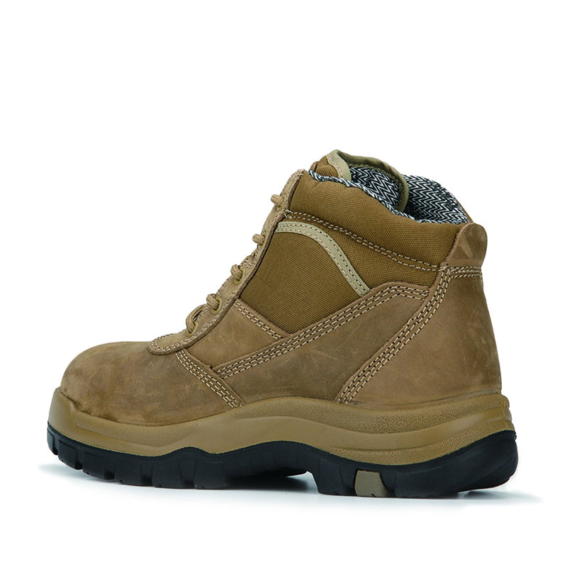Steel Toe Brown 6 Inch Leather Work Boots ROCKROOSTER AK250