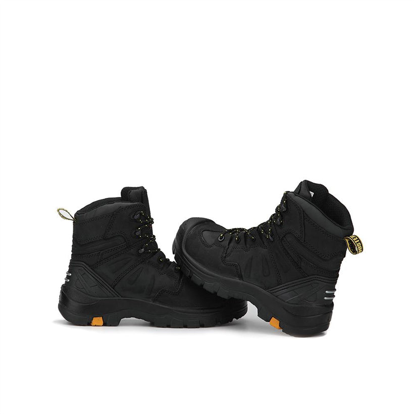 Woodland Black 6 Inch Composite Toe Leather Work Boots ROCKROOSTER