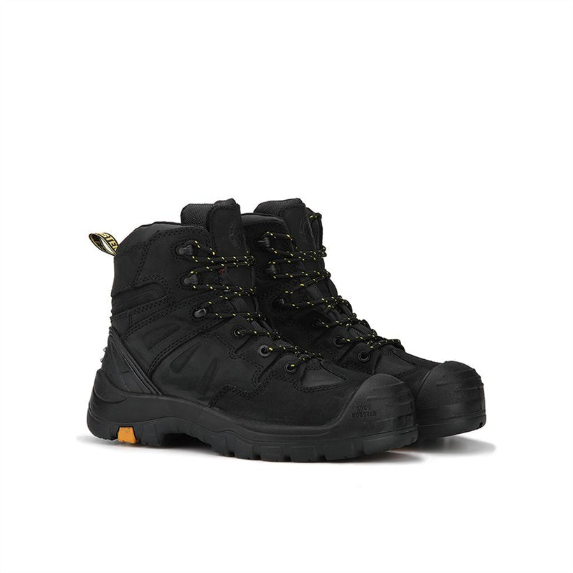 Woodland Black 6 Inch Composite Toe Leather Work Boots ROCKROOSTER