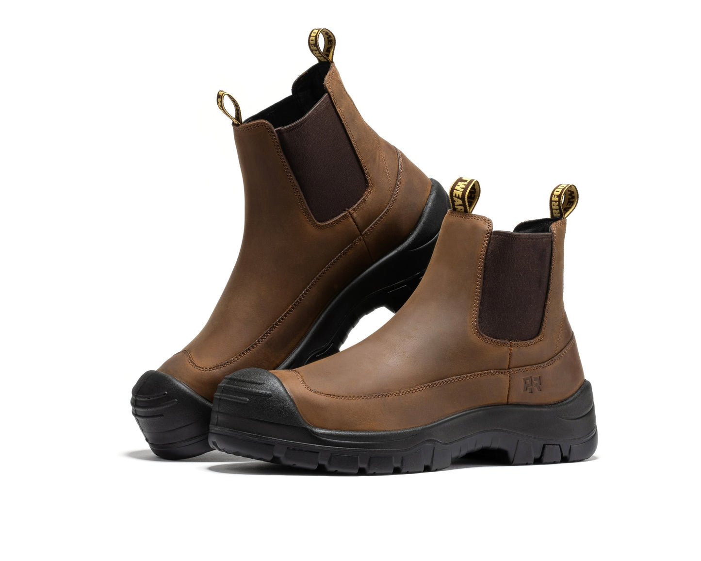 Woodland Brown 6 inch Composite Toe Pull-on Leather Work Boots ROCKROOSTER