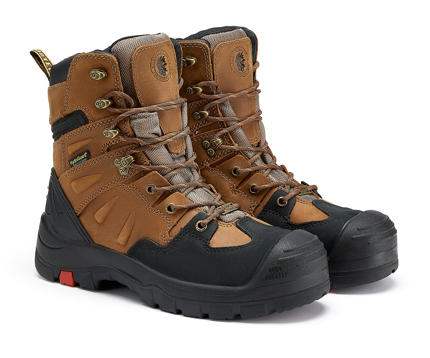 Rockrooster Composite Toe 8 Inch Brown Work Boots