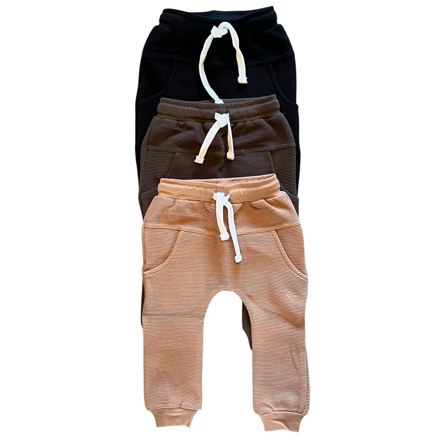Waffle Knit Cozy Joggers in Umber for Kids Laree + Co.
