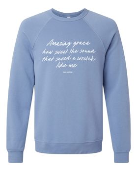 Microfleece Peri Blue Crewneck Pullover Amazing Grace