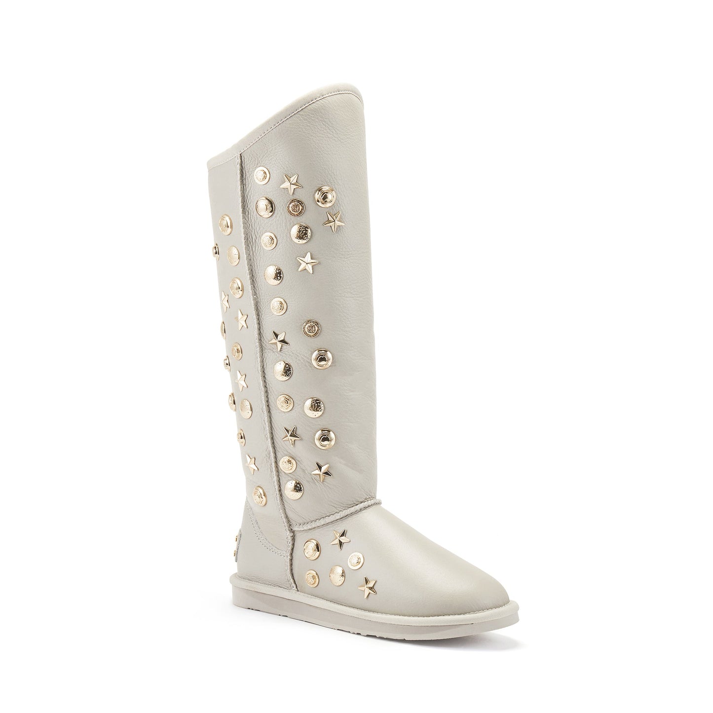 Tall Ice Gray Sheepskin Fur Lined Knee Height Boot ANGEL