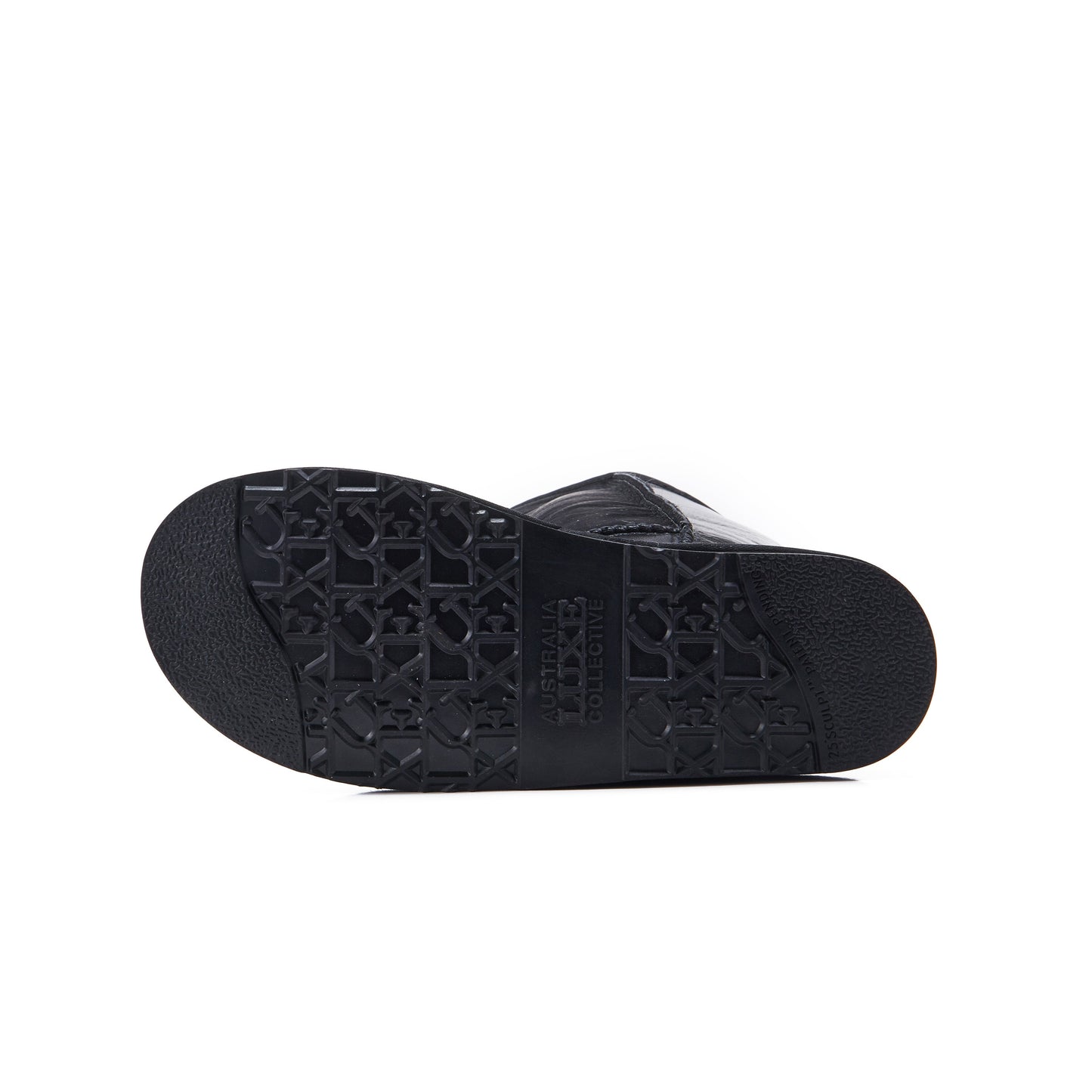 Satin Black Knee Height Sheepskin Fur Lined Boot ANGEL