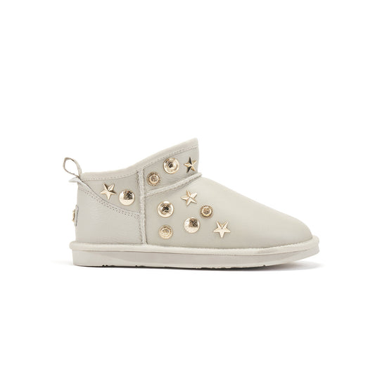 Ultra Short Ice Gray Sheepskin Fur Lined Boot ANGEL