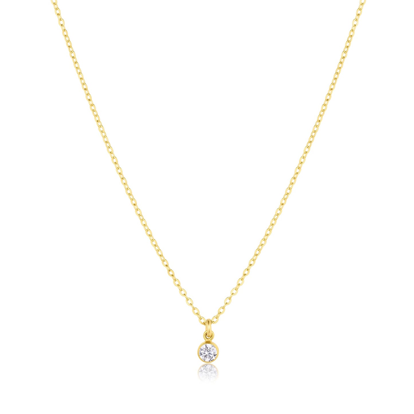 Birthstone Charm 14k Gold Filled or Sterling Silver Necklace