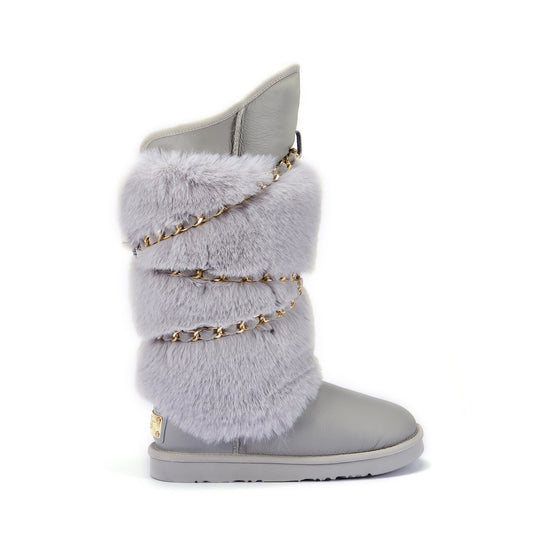 Tall Ice Gray Sheepskin Lined Boot ATILLA