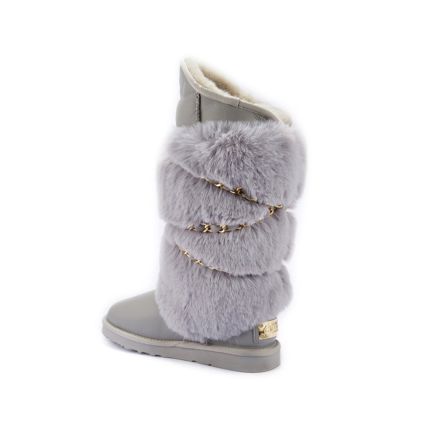 Tall Ice Gray Sheepskin Lined Boot ATILLA