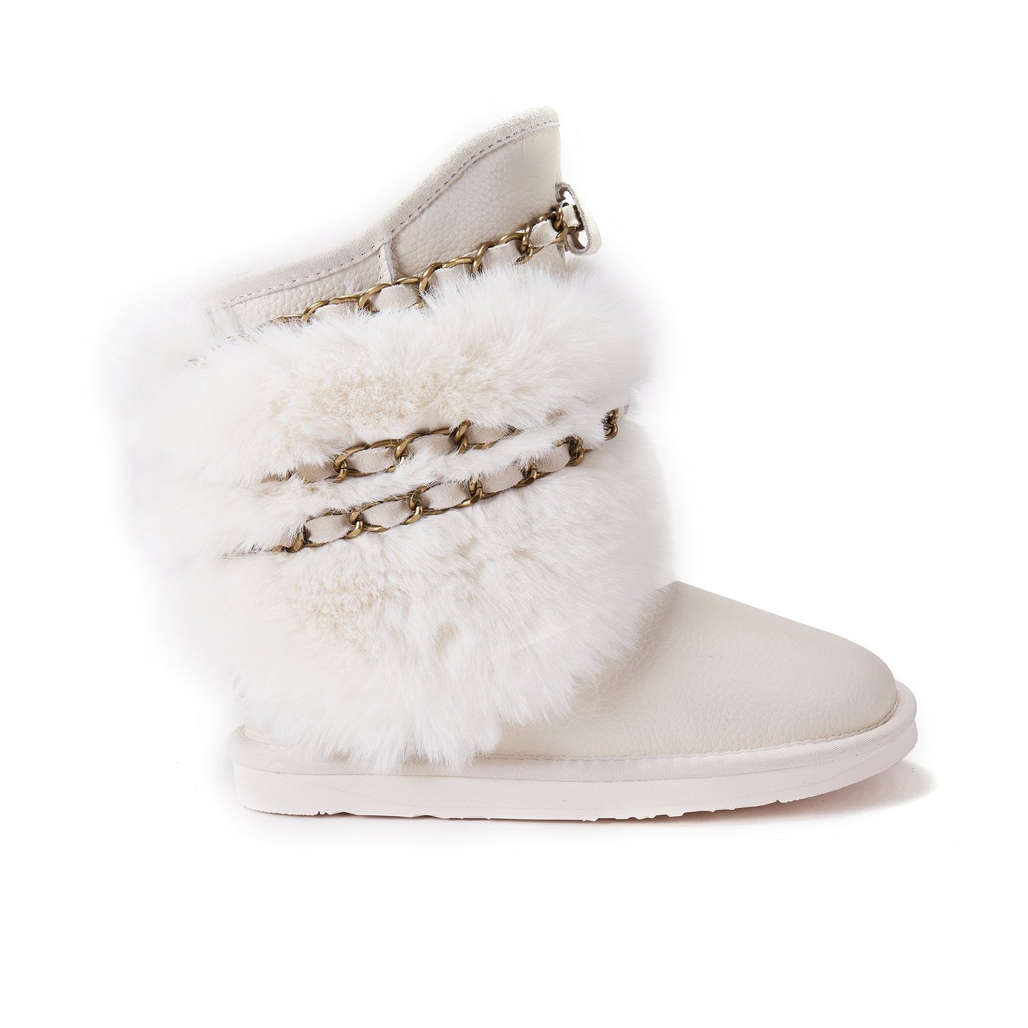 Satin Pale Short Sheepskin Lined Boot ATILLA