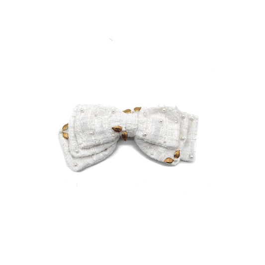White Tweed Harmony Barrette Hair Accessory ADIBA