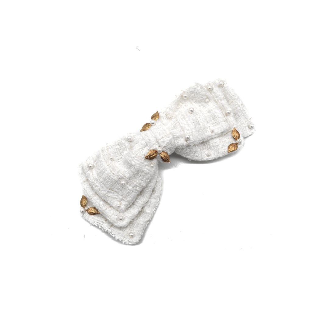 White Tweed Harmony Barrette Hair Accessory ADIBA