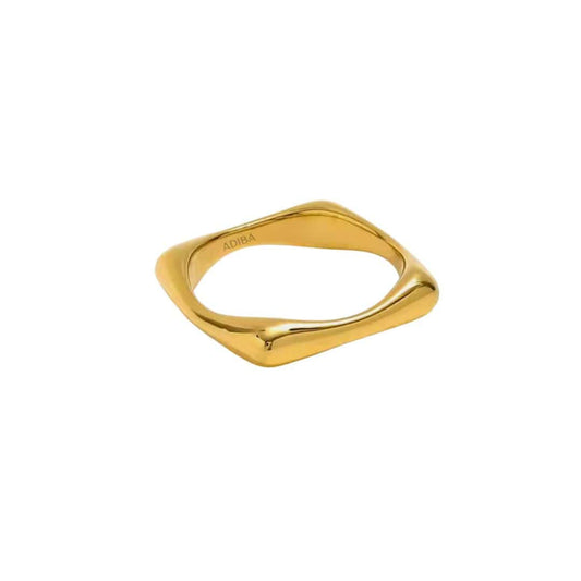 Minimalist Square 18k Gold-Plated Stainless Steel Ring ADIBA