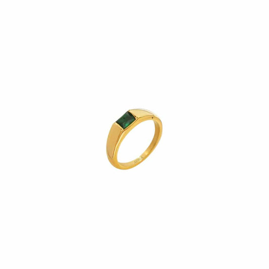 Green Zirconia Gold Stainless Steel Ring ADIBA