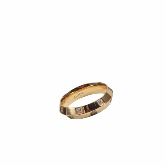 Luminous Elegance 18k Gold Plated Gold Band Ring ADIBA