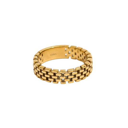 18k Gold Plated Durable Stainless Steel Ring The Links Band