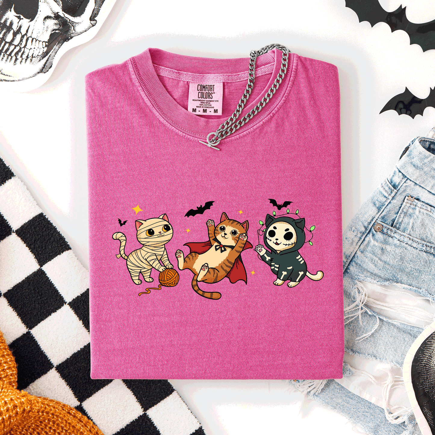 Adorable Halloween Cats, Cute, Fall, Autumn, Costume, Comfort Colors T-Shirt