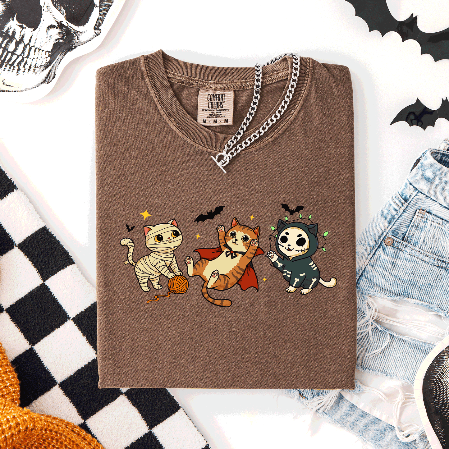 Adorable Halloween Cats, Cute, Fall, Autumn, Costume, Comfort Colors T-Shirt