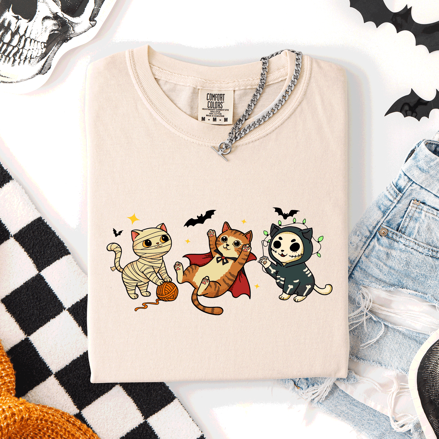 Adorable Halloween Cats, Cute, Fall, Autumn, Costume, Comfort Colors T-Shirt