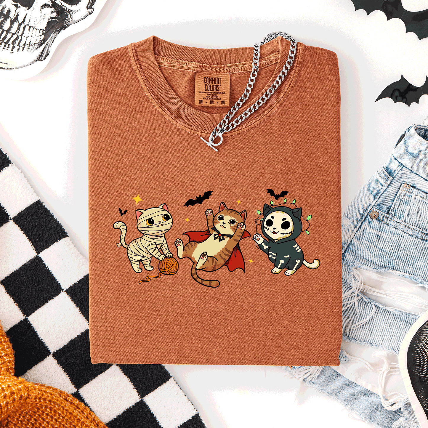 Adorable Halloween Cats, Cute, Fall, Autumn, Costume, Comfort Colors T-Shirt