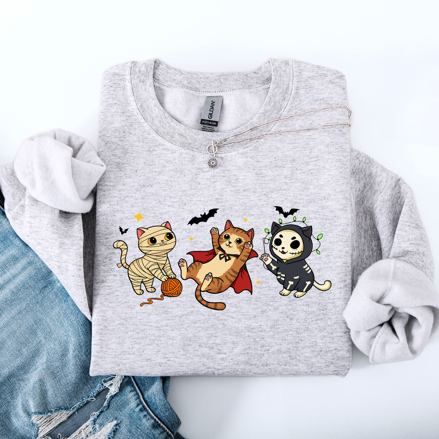 Adorable Halloween Cats, Cute, Fall, Autumn, Costume Sweatshirt