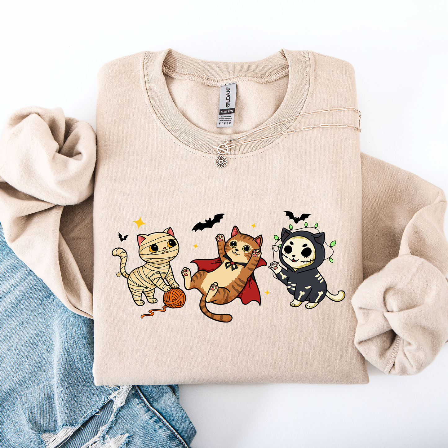 Adorable Halloween Cats, Cute, Fall, Autumn, Costume Sweatshirt