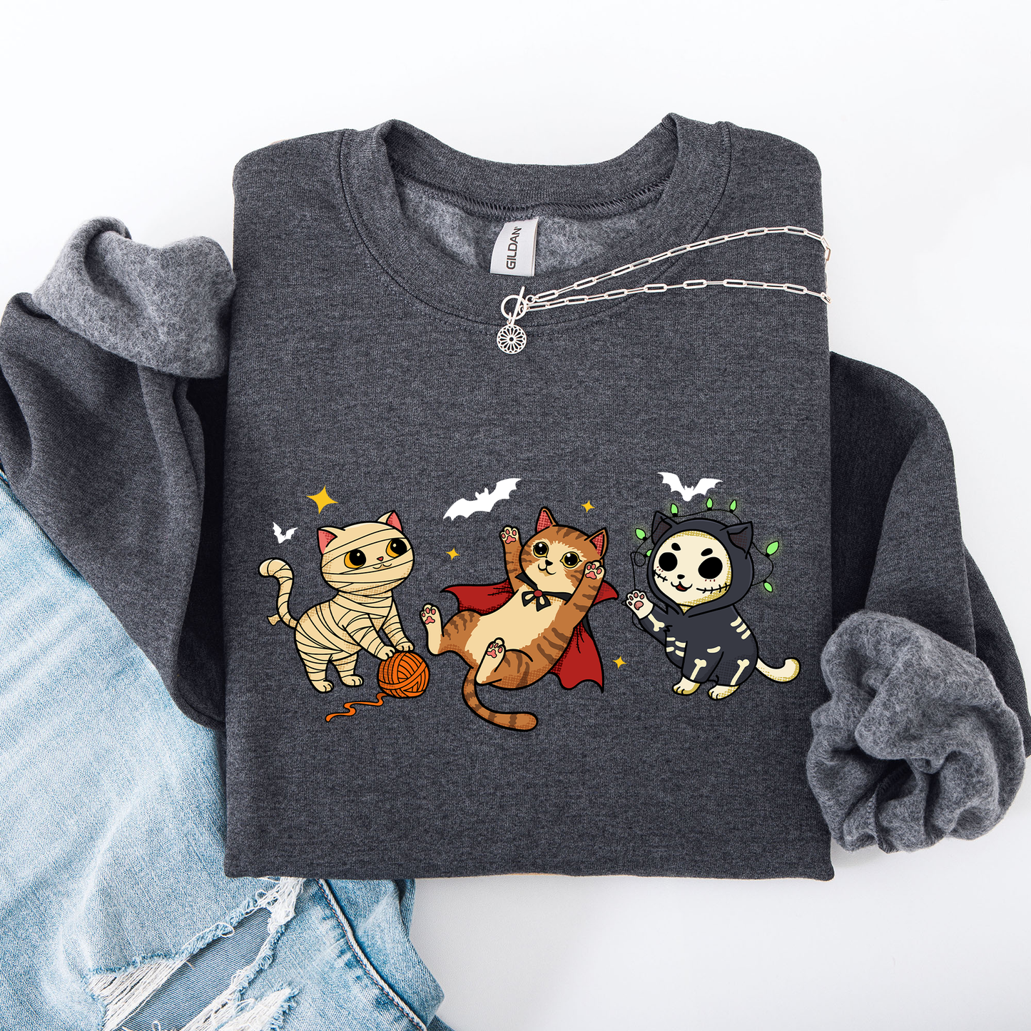 Adorable Halloween Cats, Cute, Fall, Autumn, Costume Sweatshirt