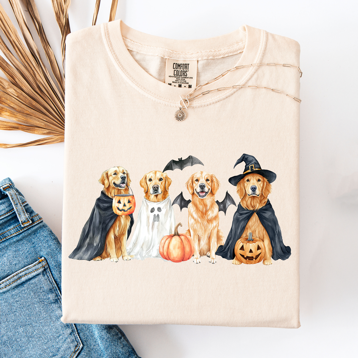 Adorable Halloween Dogs, Bats, Pumpkins, Spooky, Witch, Comfort Colors T-Shirt